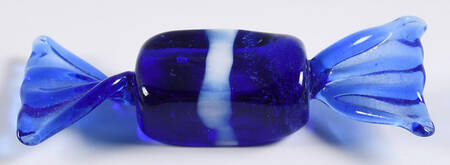 Candy Pieces Blue Square W/ White Stripe - No Box