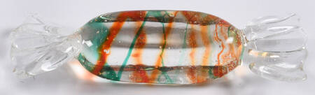 Candy Pieces Clear Rectangle W/ Red Stripes - No Box