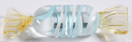 Candy Pieces Clear Retangle W/ Blue Stripes - No Box