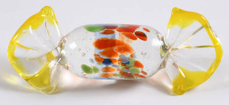 Candy Pieces Clear Cyinder W/Colorful Dots - No Box