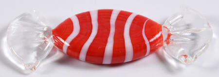 Candy Pieces Red Oval W/ White Stripes - No Box