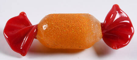 Candy Pieces Clear Cylinder W/ Orange Texture - No Box
