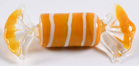 Candy Pieces Orange Cylinder W/ White Strip - No Box 60