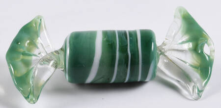 Candy Pieces Sage Cylinder W/ White Stripes - No Box