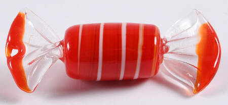 Candy Pieces Red Cylinder W/ White Stripes - No Box