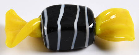 Candy Pieces Black Rectangle W/ White Stripes - No Box
