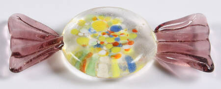 Candy Pieces Clear Round W/Colorful Dots - No Box