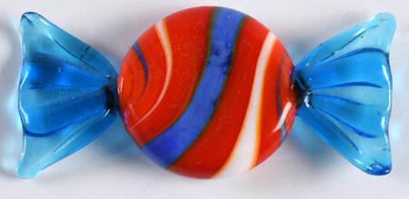 Candy Pieces Red Round W/ White Stripes - No Box