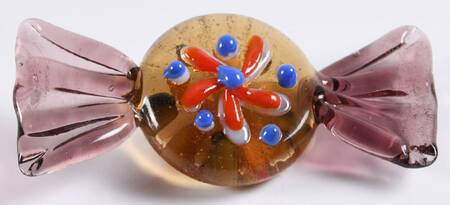Candy Pieces Light Brown Red Star - No Box