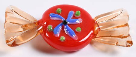 Candy Pieces Round Red Blue Star - No Box
