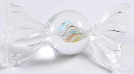 Candy Pieces Clear Ball Inside Multicolor Swirl - No Box
