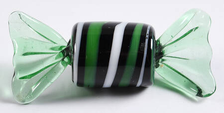 Candy Pieces Green-Black And White Stripes - No Box
