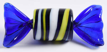 Candy Pieces Blue-Yellow And White Stripes - No Box