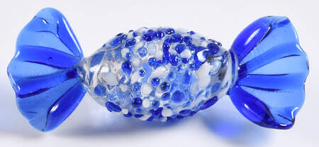 Candy Pieces Cyinder Blue White Dots - No Box