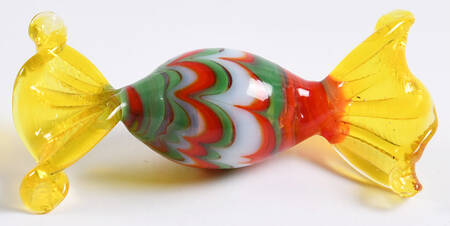 Candy Pieces Cyinder Yellow Red Green - No Box