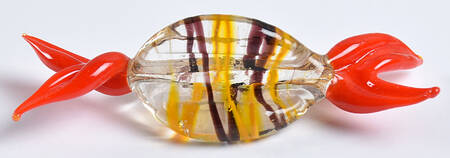 Candy Pieces Red Oval W/ Black & Yellow Stripes - No Box