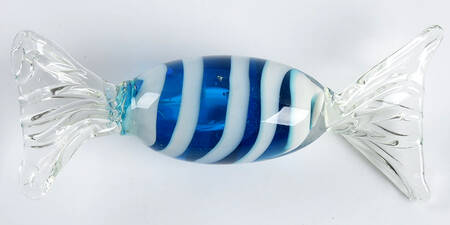 Candy Pieces Large Blue White Clear Wrap - No Box