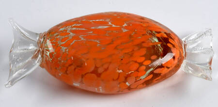 Candy Pieces Large Orange Clear Wrap - No Box