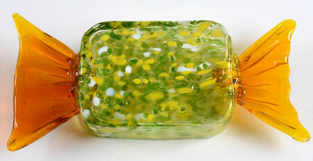 Candy Pieces Large Green Orange Wrap - No Box