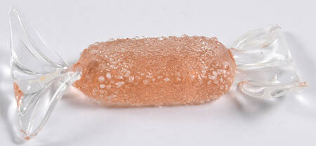 Candy Pieces Lt Pink Oval Stiple Frosted - No Box