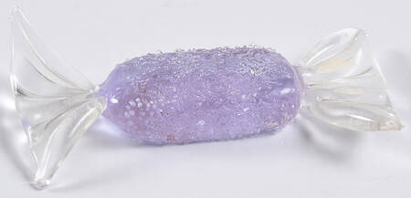 Candy Pieces Lt Blue Oval Stiple Frosted - No Box