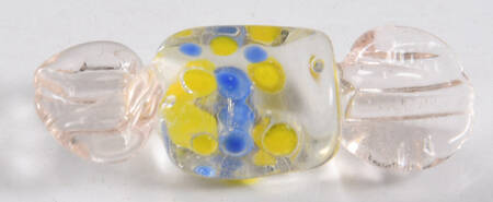 Candy Pieces Mini Clear Blue Yellos Dots Clear Wrap - No Box