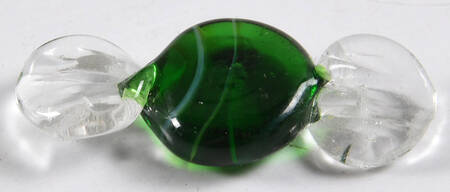 Candy Pieces Mini Green White Stripes Clear  Wrap - No Box
