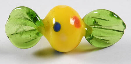 Candy Pieces Mini Yellow Multi Dots Green Wrap - No Box
