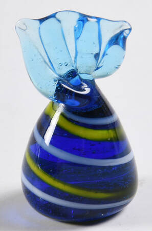 Candy Pieces Truffle Blue Yellow White Stripes - No Box