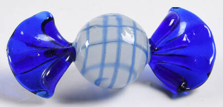 Candy Pieces Round Light Blue Stripes Blue Wrap - No Box