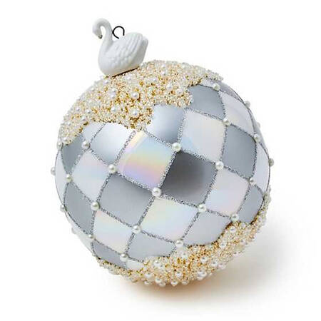 Crystal Palace Ornaments Swan Jumbo Glass Ball - Boxed