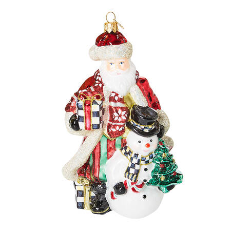 Cozy Christmas Ornaments Santa And Snowman - Boxed