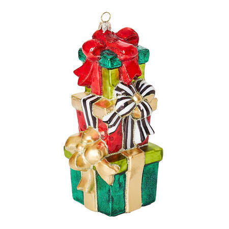 Cozy Christmas Ornaments Stacked Gifts - Boxed