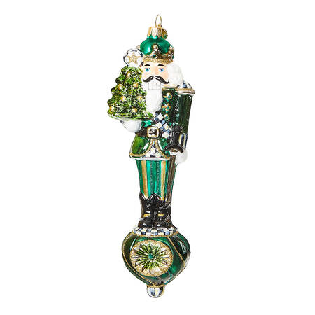 Emerald Luxe Ornaments Nutcracker On Reflector - Boxed