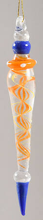 Icicles Clear Orange Yellow Swirl - No Box