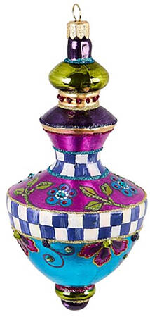 Floral Check Hourglass Drop - Boxed