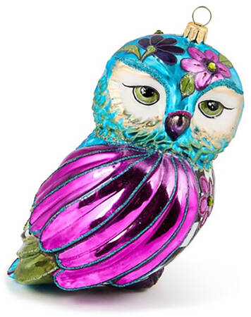 Floral Check Owl - Boxed