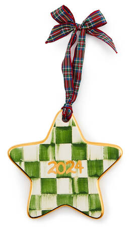 Annual Ornament Forest Check Star - Boxed