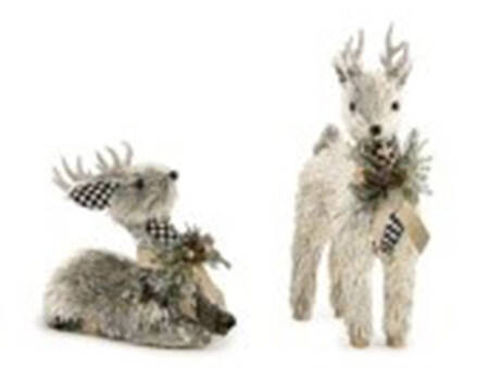 Courtly Noel Metallic Deer-Set Of 2 - Boxed