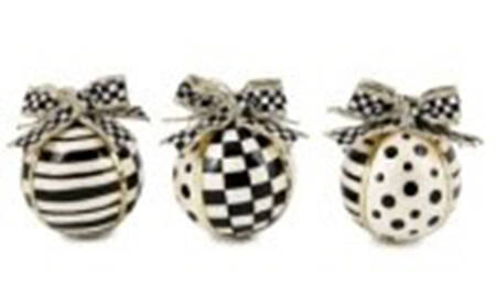 Courtly Noel Capiz Ball Ornaments-Set Of 3 - Boxed