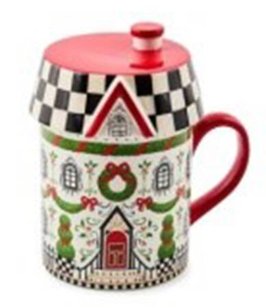 Holly Village Mug With Lid - Boxed