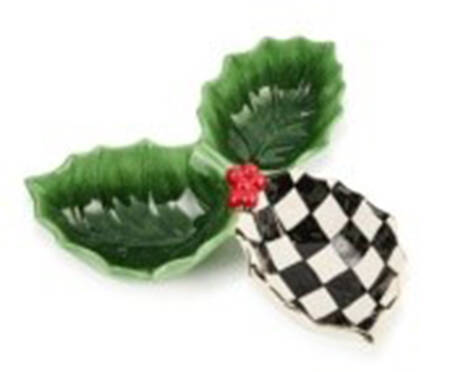 Holly Village Holly Leaf Candy Dish - Boxed