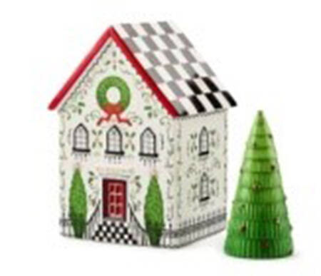 Holly Village Illuminated House & Tree - Boxed