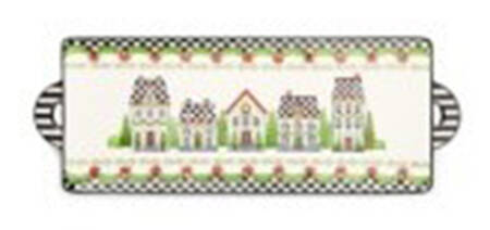 Holly Village Rectangular Platter - With Box