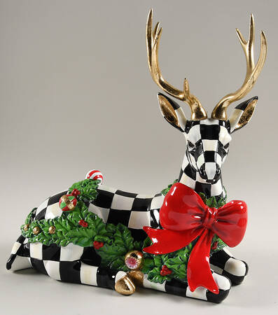 Holly Village Resting Deer - Boxed