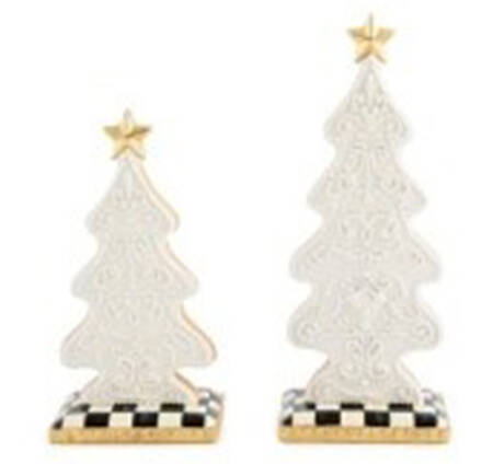 Farmhouse Holiday Table Decor Gingerbread Trees (Set Of 2) - Boxed