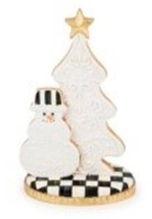 Farmhouse Holiday Table Decor Gingerbread Snowman & Tree - Boxed