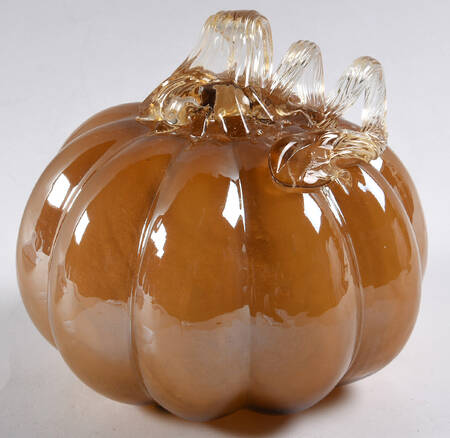 Art Glass Pumpkins Mustard Yellow - No Box