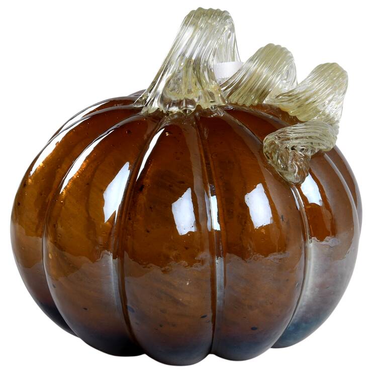 Art Glass Pumpkins Orange Glass - No Box