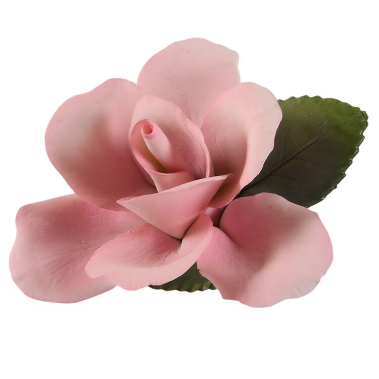 Capodimonte Flowers Single Pink Rose - No Box
